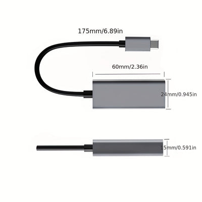 Adaptador USB-C a Ethernet, conversor USB-C a RJ45 LAN, cable de red Gigabit Cat para Mac, MacBook Pro/Air, iPad 10th, Dell XPS, Chromebook, Surface, Galaxy Tab