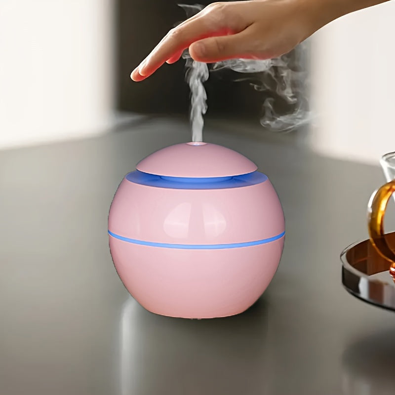 1pc YAIAWISU Humidificador de madera hueca LED, difusor de aceite esencial con luz nocturna de 7 colores, mini niebla fría automática apagada para oficina, hogar, dormitorio - Libre de alcohol
