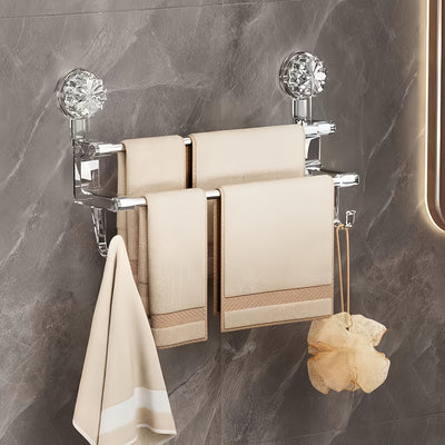 1pc, Toallero de pared doble con ganchos para toallas, toallas de baño, bufandas, pantuflas, decoración de hoteles, decoración de habitaciones, accesorios de baño