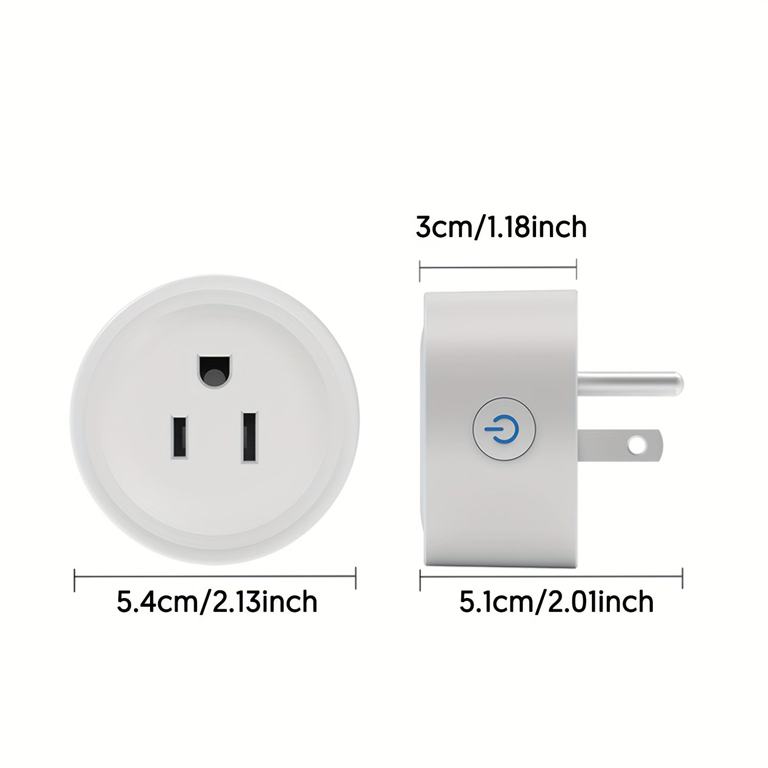 WGHUIS Enchufe Inteligente, Toma WiFi para Hogar Compatible con Alexa y Google Home, Control Remoto y Función de Temporizador, Solo 2.4GHz, App Cozylife