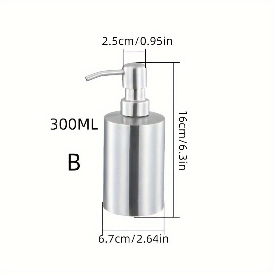 Botella de dispensador vacía de acero inoxidable, botella de dispensador recargable con bomba para loción, gel de ducha, champú y acondicionador, accesorios de baño de hotel
