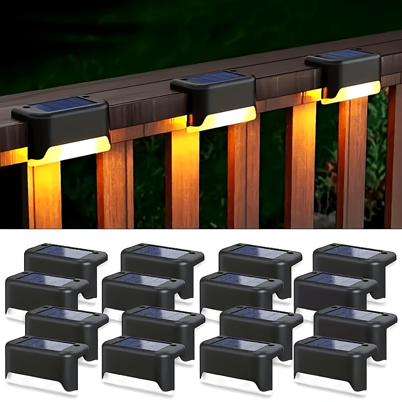 10 luces solares para jardín - Iluminación decorativa para exteriores, pasillos, terrazas y cercas con sensor, portátiles, semienterradas, batería de níquel, 600mAh, ambiente festivo, luz para escalones | Iluminación exterior moderna | Energía solar