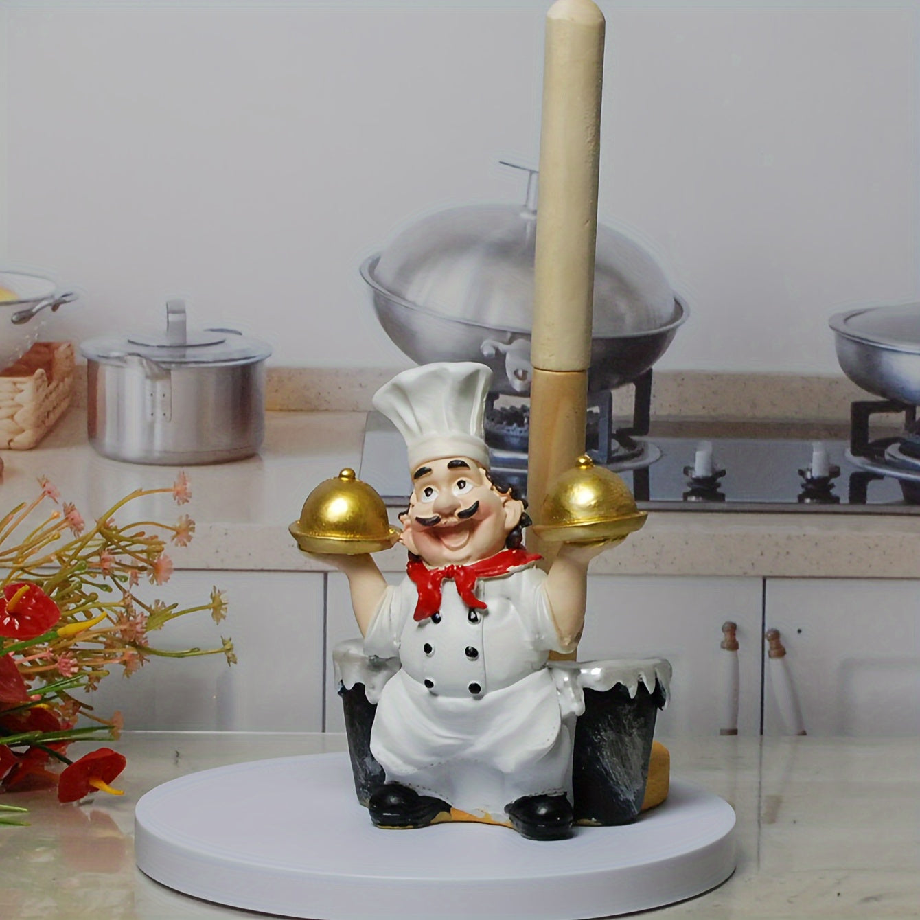 Soporte para toallas de papel de chef con doble bandeja, 1 unidad