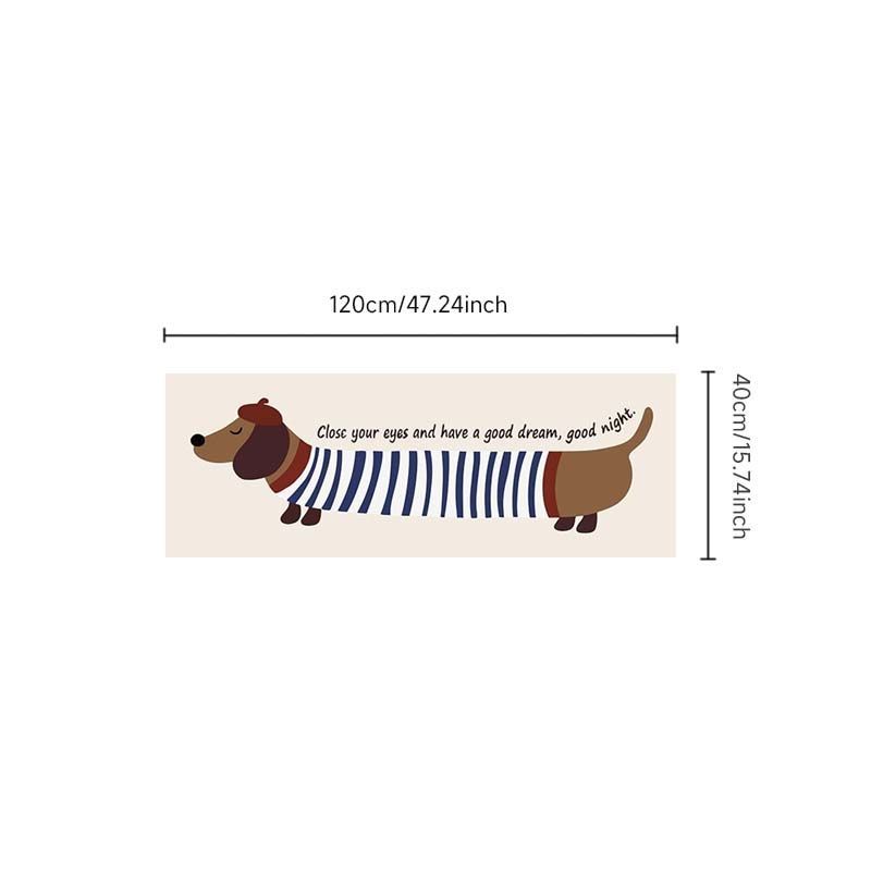 Alfombra de Peluche con Patrón de Perro Dachshund, Antideslizante y Lavable de Poliéster, Alfombra Rectangular de Alto Pelo y Esponjosa para Dormitorio, Uso Interior - Hecha a Máquina, Festiva para Navidad, Hanukkah, Graduación, Alfombras para Dormitorio