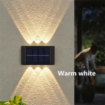 2 unidades de luces solares para paredes, iluminación para patio al aire libre para jardín, villa, paisaje, luces para paredes, cero factura de electricidad, diseño inalámbrico para paredes exteriores.