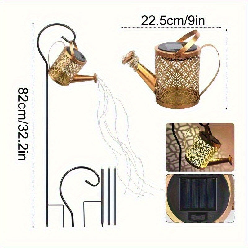Lámpara de jardín inspirada en el estilo vintage, alimentada por energía solar - Fácil de instalar, ideal para decorar exteriores, iluminación de caravanas, porches y macetas de flores | Regalo perfecto para todas las ocasiones, iluminación festiva al ai