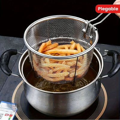 Colador plegable de acero inoxidable - Herramienta multifuncional de cocina para escurrir, filtrar y colar - Perfecto para cocinar, freír y cocinar al vapor Eid Al-Adha Mubarak