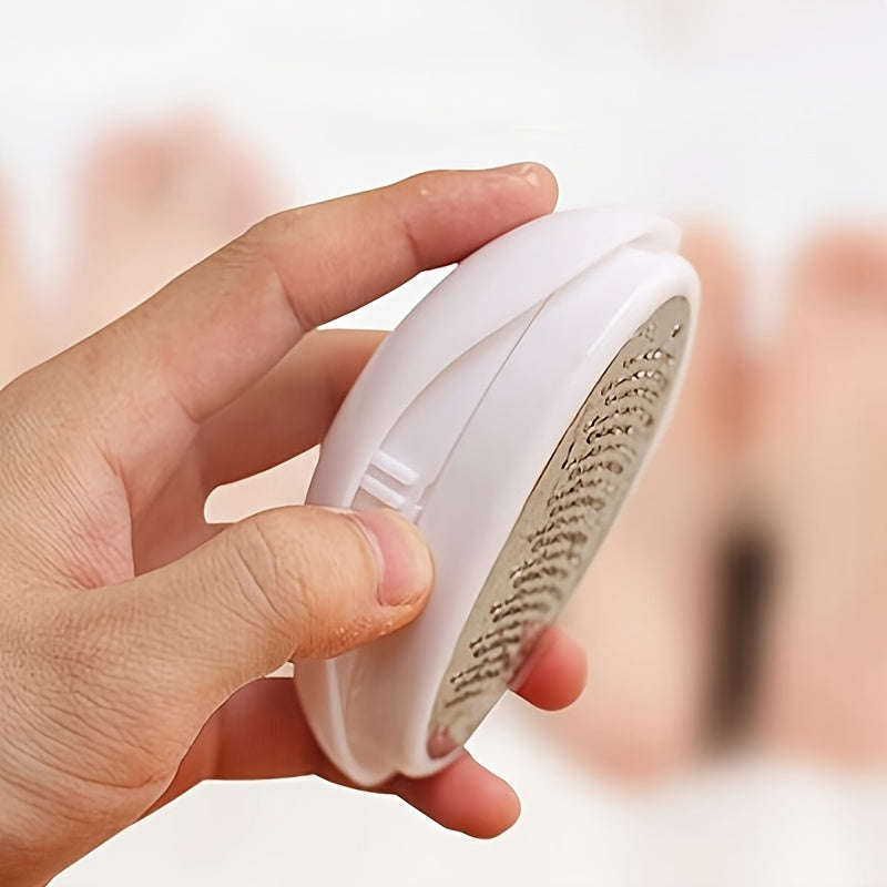1 pieza Lima para Pies y Manos en Forma de Huevo - Acero Inoxidable Exfoliante Color Claro Beis, Herramienta de Fregado Sin Olor, No Necesita Batería para Cuidados de Pedicura y Manicura en Casa