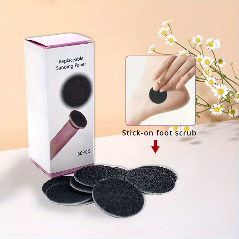 60 piezas, lima para pies con herramienta para uñas, color beige claro, para eliminar piel muerta