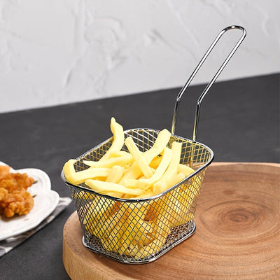 6 piezas de canastillas para freír papas, canasta de malla separadora de aceite, para restaurantes, pollo frito y snacks
