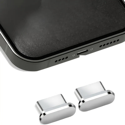 Protector de polvo de aleación de aluminio ajustado perfectamente para iPhone - Material de metal, protector de polvo con interfaz Type-C para iPhone 16 Pro Max y 15 Pro Max, regalo perfecto para ocasiones especiales