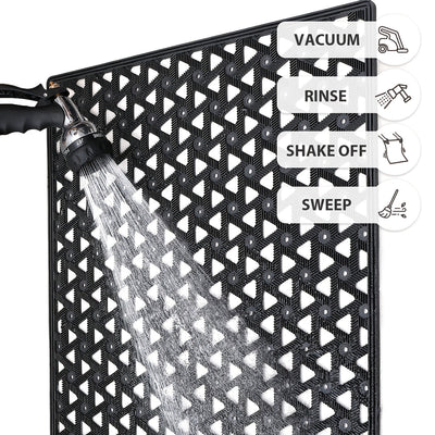 1pc Felpudo DAJIANG para Exterior con Patrón Geométrico, Base Antideslizante y Material TPE Resistente - Alfombra de Bienvenida Lavable de Perfil Bajo para Patio, Entrada o Puerta Principal (Gris/), Diseño Minimalista Moderno, Durabilidad Industrial, Sue