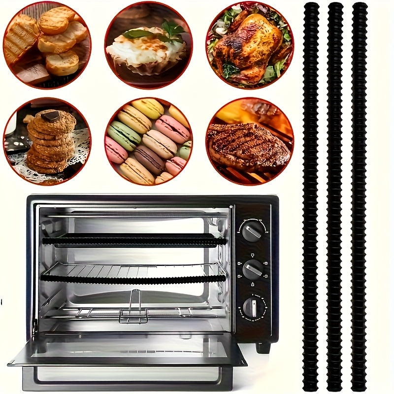 3 piezas de protector de rejilla de horno, protectores de rejilla de horno de silicona resistente al calor para restaurantes, tiras de aislamiento de horno embalables, tapa de rejilla de horno de 14 pulgadas de largo de grado alimenticio para prevenir qu