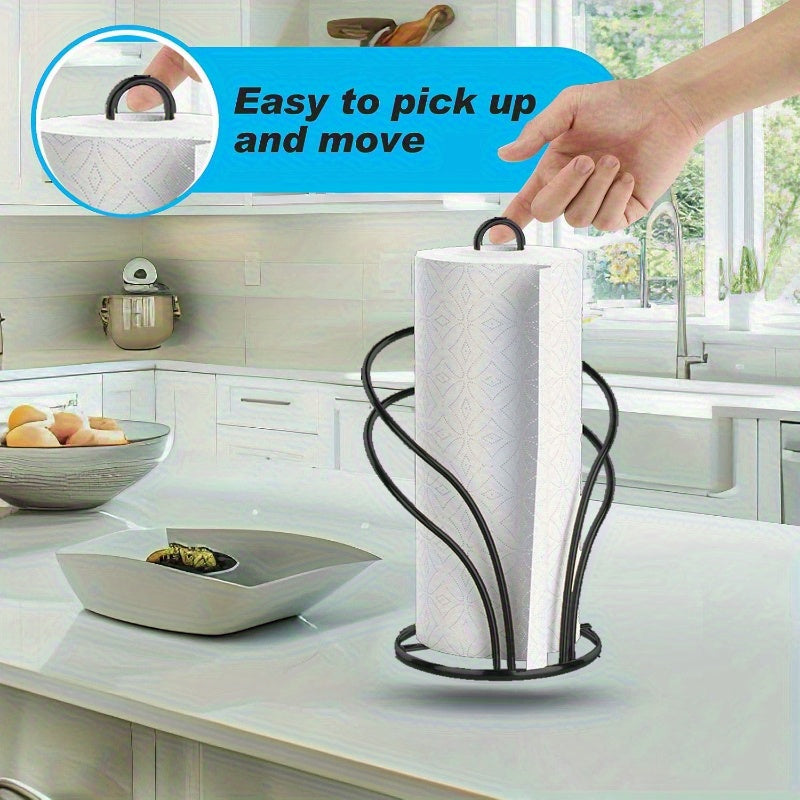 Soporte para rollos de papel de cocina y baño, base pesada, soporte de papel de pie para mostrador