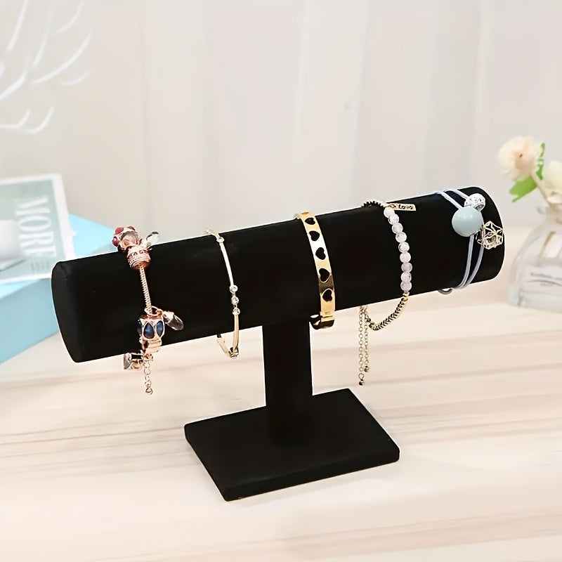 1pc Elegante Soporte de Exhibición Ovalado para Joyería - Organizador Multiusos con Superficie Forrada en Tela Suave, Almacenamiento de Escritorio para Pulseras y Manillas - Perfecto para Hogar, Boutique, Decoración de Salón, Expositor de Brazaletes, Por