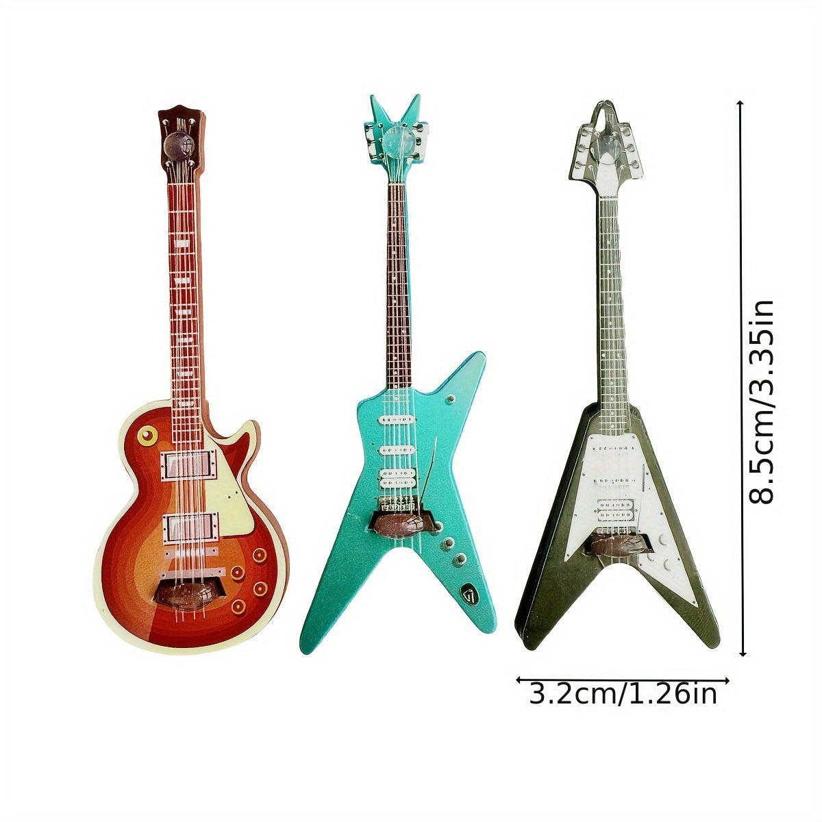 Juego de 3 Imanes para Nevera, Decoraciones Magnéticas para Lavavajillas, Kit de Reemplazo con Adornos para Lavavajillas, Calcomanías de Guitarra Modernas para Frigorífico, Accesorios Lindos para Cocina y Oficina, Decoración del Hogar