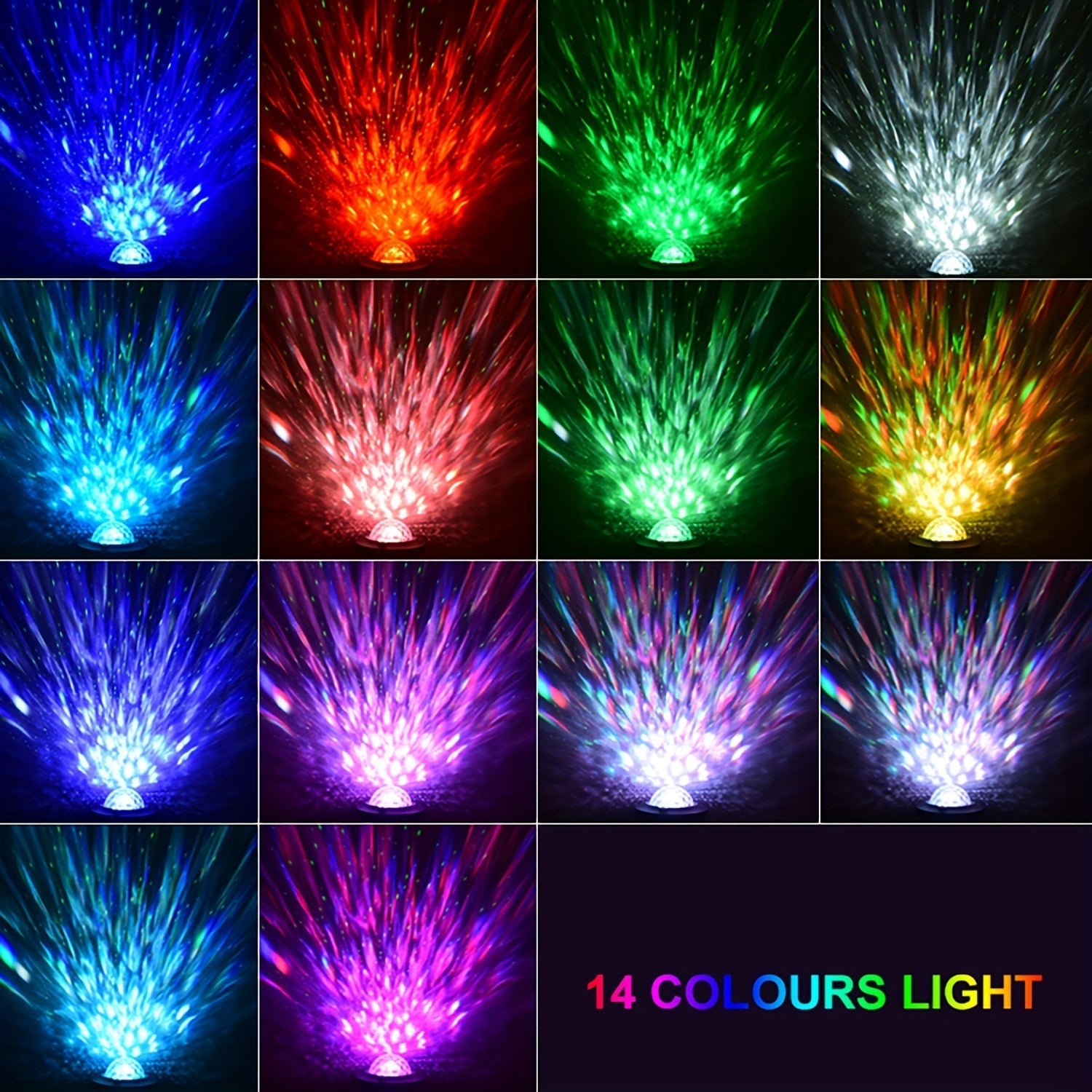Proyector De Galaxias, Proyector De Luz Nocturna, Luz Nocturna De Cielo Estrellado LED De 14 Colores Para Decoración De Hogar Y Dormitorio Con Luz De Fondo Para TV