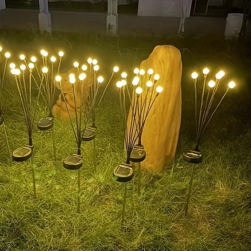 Luces solares para jardín tipo luciérnaga - Lámpara LED con movimiento por viento para césped, decoración y festivales