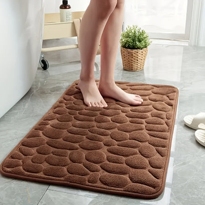 Alfombra de baño de coral suave, antideslizante, rápida secado, respaldo de PVC, lavable en máquina, poliéster de lujo, pila baja, rectangular, ideal para la entrada del baño, 15,75x23,62 pulgadas, hecha a mano, patrón geométrico, 100% poliéster, 100% PV