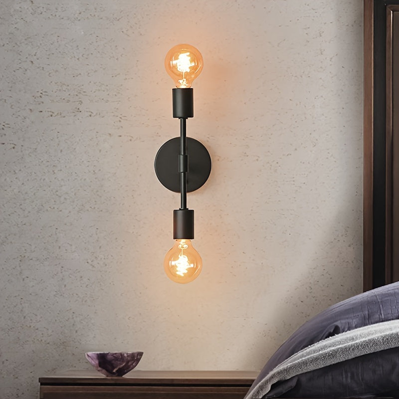 1 lámpara de pared moderna minimalista con doble luz, base E27 para bombilla, iluminación para sala, pasillo o dormitorio (sin bombilla)