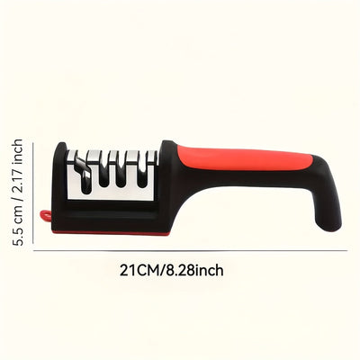Afilarcuchillas Profesional de Cocina en 4 Etapas con Cuchillas de Carburo de Tungsteno - Construcción de Hierro Fundido