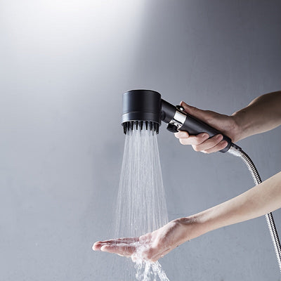 Cabezal de Ducha con 4 Modos | Pulverizador de Ducha de Mano con Masajeador de Cuero Cabelludo | Cabezal de Ducha Desmontable | Suaviza el Agua Dura | Diseño de Pistola de Rociado Instantáneo Q