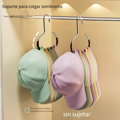 1pc Nuevo Colgador de Sombreros, Artefacto de Almacenamiento de Sombreros 1 Colgador Puede Colgar 8 Sombreros de Copa, Colgador de Gorras de Béisbol con Visera para Dormitorio, Armario Interior, Expositor de Sombreros Multifuncional para el Hogar, Sin Ra
