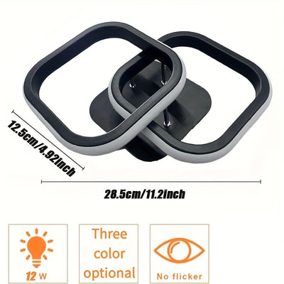 1pc AMILL Moderna Luz de Techo LED Cuadrada, 28.45 cm 12W, Opciones de Temperatura de Color 3000K-4500K-6000K, Montaje Flush para Pasillo, Porche, Cuarto de Lavado - Cableado, Sin Batería Necesaria, Luces de Techo para Sala de Estar, Iluminación de Porch