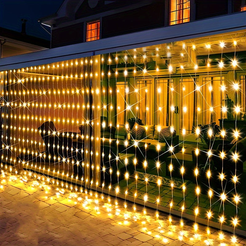 Luces solares para cortinas con 8 modos de iluminación, decoración para exteriores, bodas y jardines, disponible en multicolor, blanco cálido y blanco