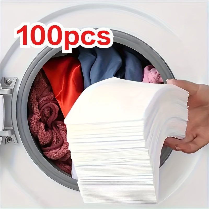 100 piezas de hojas de captura de color, papel de absorción de color, anti tela teñida, hojas de lavandería, eliminación de color en la lavadora