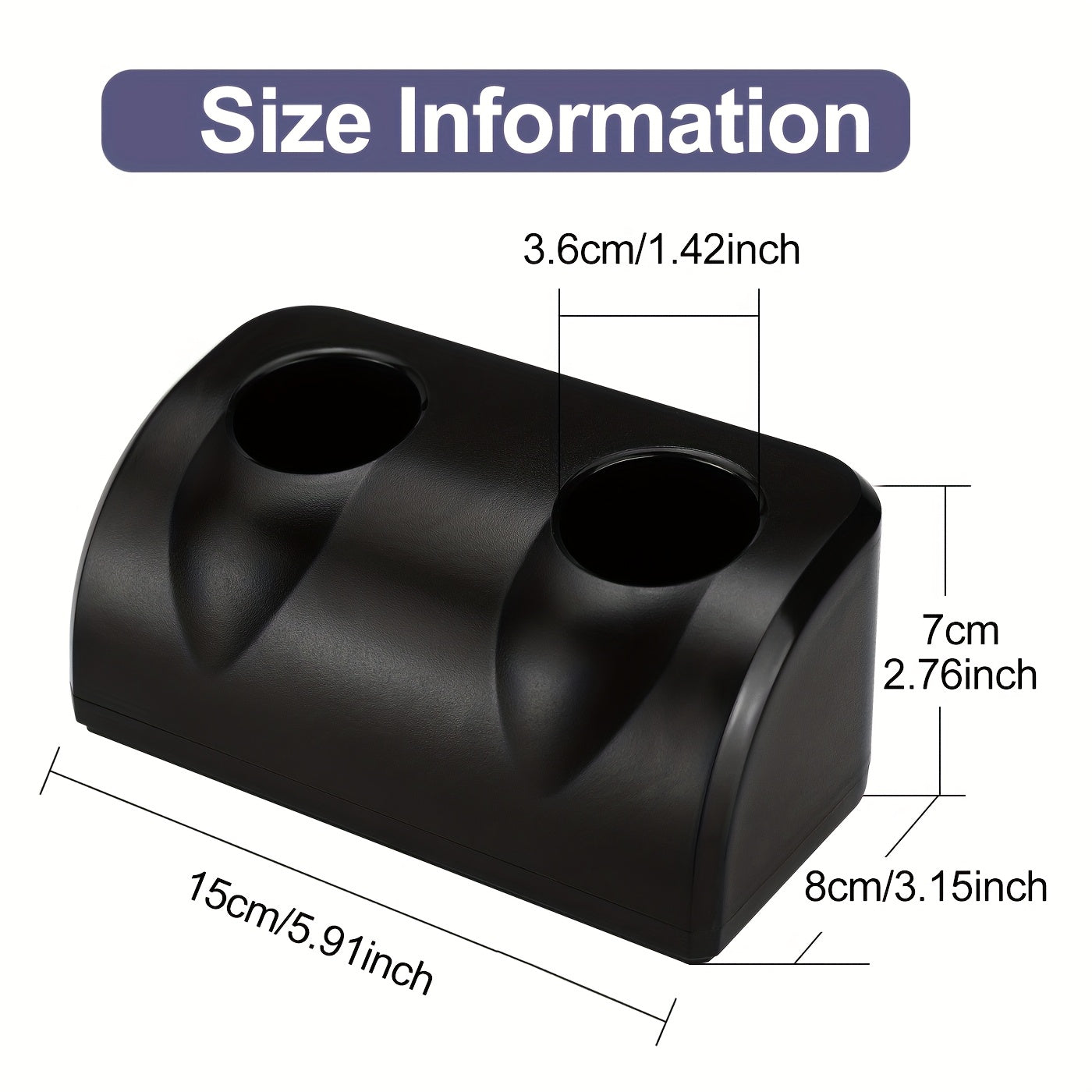 1pc Soporte de micrófono inalámbrico de doble ranura Heikuding, base de almacenamiento de escritorio de plástico para el hogar, fiesta, KTV - Negro