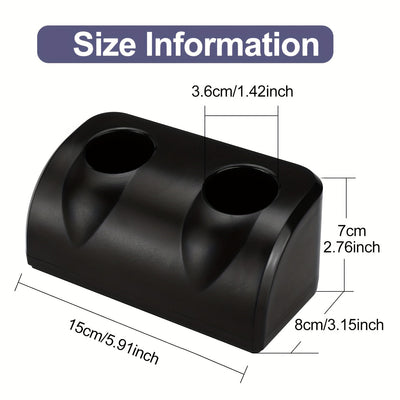 1pc Soporte de micrófono inalámbrico de doble ranura Heikuding, base de almacenamiento de escritorio de plástico para el hogar, fiesta, KTV - Negro