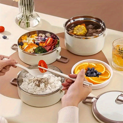 Caja Térmica Grande de Acero Inoxidable - Portátil, Reutilizable para la Escuela, Camping y Útiles Escolares