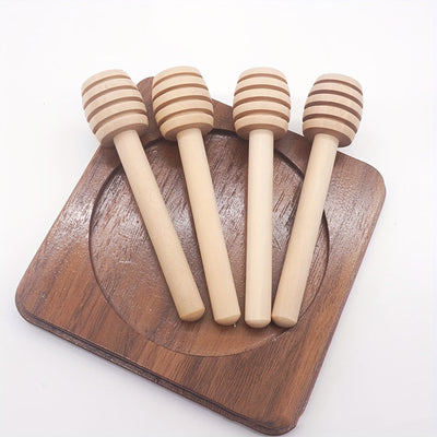 Juego de 50 agitadores de miel de madera - Palitos para mezclar miel, dispensador de panal natural, esenciales de cocina