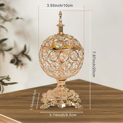 Quemador de Incienso de Cristal Dorado Lujoso - Perfecto para Yoga, Aromaterapia de Spa y Decoración del Hogar, Soporte para Quemador de Incienso