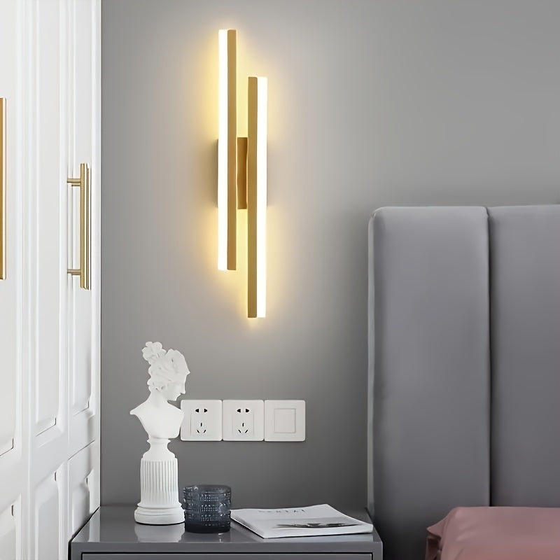 Luz de pared moderna en forma de H, LED con 3 colores y ajuste de temperatura, accesorio de iluminación para sala de estar, comedor, y lámpara de pared de tocador.