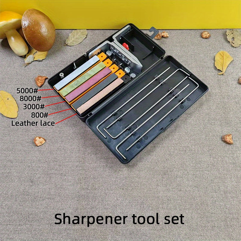 Sistema de afilador profesional para cocina - Ligero, simple, rápido, afilador de múltiples ángulos para cuchillos y herramientas, no requiere batería, con múltiples grados de abrasión y ángulos de afilado, afilador de cuchillos para cocina.