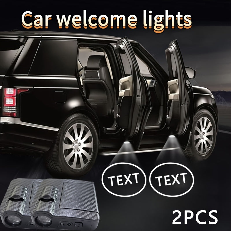 2 piezas de luces de puerta de coche para AMG, para for FIAT, para for JAGUAR, para MINI, para for PEUGEOT, para for MAZDA HD Proyector de luz de bienvenida de puerta Luces de umbral de puerta LED inalámbrico Luces de cortesía de puerta, sin batería