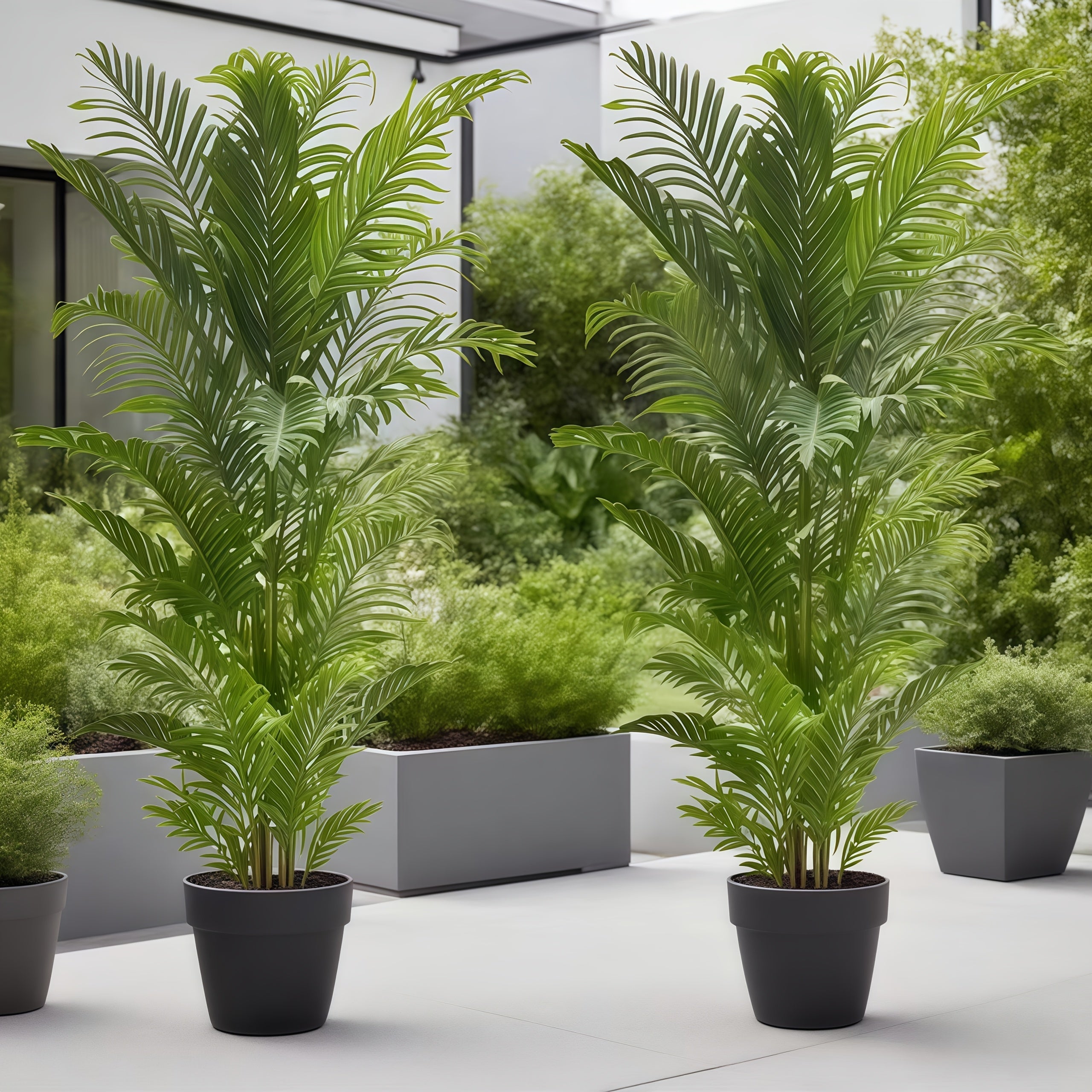 Conjunto de Plantas Artificiales Minimalistas de Alta Gama con Textura Realista en Hojas | Frescura Duradera Sin Mantenimiento | Decoración Elegante Inspirada para Salones, Hoteles y Clubes | Planta Perenne Todo el Año para Interior/Exterior | Calidad Pr