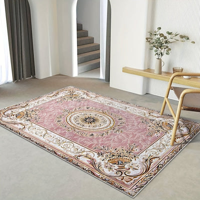 Alfombra de terciopelo suave y lujosa, 852 g/m², diseño de flores para balcón o jardín, pile baja para dormitorio, se puede cortar, tejido liso y liviano de poliéster, lavable a máquina, antideslizante, decoración retro para hogar, multifuncional para sa