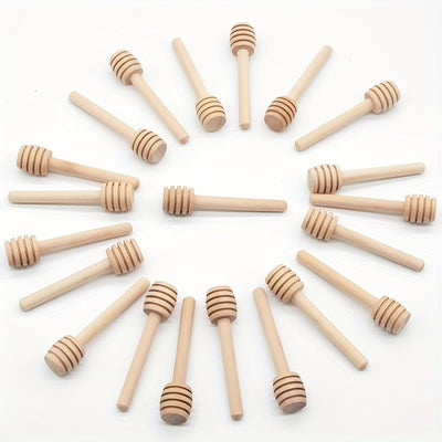 Juego de 50 agitadores de miel de madera - Palitos para mezclar miel, dispensador de panal natural, esenciales de cocina
