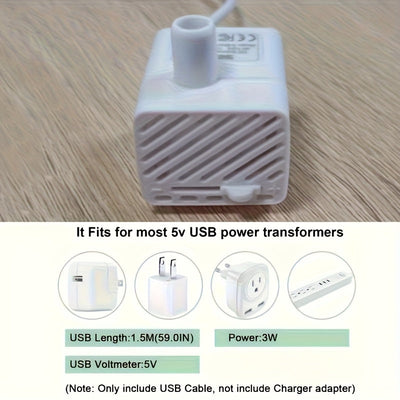 Fuente de Agua Automática para Gatos de 1.5L con Alimentación por USB, Grifo de Acero Inoxidable y Filtros - Hidratación Fresca y Circular para Mascotas Pequeñas