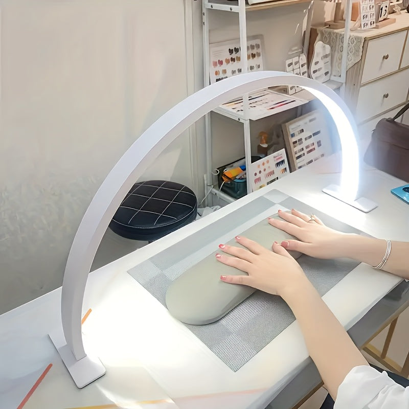 Linterna de Mesa en Forma de Media Luna, Luz LED para Extensiones de Pestañas con 3 Temperaturas y Regulador de Intensidad, Iluminación Multifuncional para Manicura, Tatuajes, Lectura y Manualidades