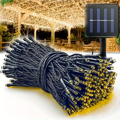 Luces de cuerda de hada con energía solar, 20/50/100/200 luces solares LED, luces solares para exteriores, con sensor inteligente - Detección de luz, interruptor inteligente, ideal para jardín, patio, porche, pared, árbol, Pascua, Halloween, decoración n