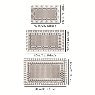 Tapete de bienvenida con diseño gris simple, resistente y lavable a máquina, antideslizante, ideal para salas, dormitorios y áreas de lectura, tapete para sala