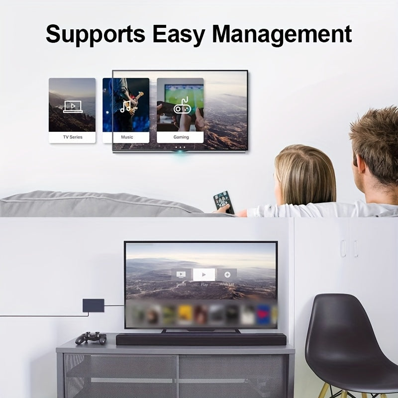 El conmutador de red y el extensor de cables soportan hasta un gigabit, permitiendo que un cable se expanda a cuatro puertos. Es plug-and-play, ampliamente compatible, tiene una gran capacidad de potencia, una fuerte disipación de calor, un rendimiento e