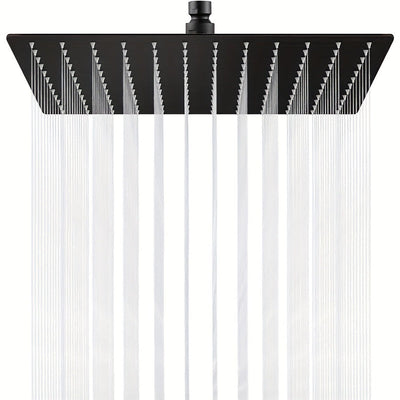 Rociador de Ducha Cuadrado de Acero Inoxidable con Filtro para Agua Dura - Montaje en Techo Mate, Tamaños 20.32/25.4/30.48 cm, Sin Necesidad de Electricidad para Baño de RV y Actualización Moderna