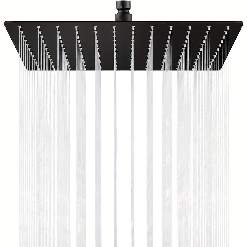 Rociador de Ducha Cuadrado de Acero Inoxidable con Filtro para Agua Dura - Montaje en Techo Mate, Tamaños 20.32/25.4/30.48 cm, Sin Necesidad de Electricidad para Baño de RV y Actualización Moderna