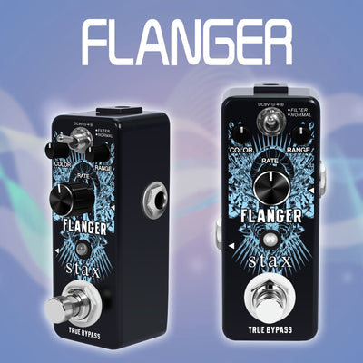 Amuzik Pedal de Guitarra Analógico Vintage Flanger - Efecto True Bypass con Controles de Perilla, Construcción Metálica Resistente para Guitarras Eléctricas, Compatible con Amplificadores, Multi-Banda Flanger para Sonidos Rock/Jazz/Sintetizador Retro, Pe