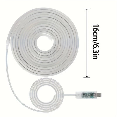 Lámpara de neón RGB de 5 metros/196,85 pulgadas, cinta LED de neón flexible de silicona, con control remoto y control de aplicación, puede cambiar de color de manera sincronizada con la música y puede ajustar la luminosidad regularmente, lo que es muy co